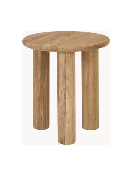 Mesa auxiliar de madera de roble Didi, Madera de roble maciza barnizada

Este producto está hecho de madera de origen sostenible y con certificación FSC®., Madera de roble barnizada, Ø 40 x Al 45 cm