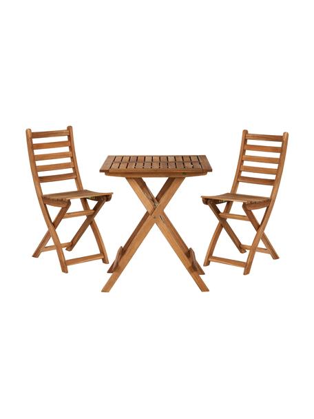 Mobilier de balcon bois d'acacia, pliable Lodge, 3 élém., Bois d'acacia, certifié FSC®, Bois d'acacia, Lot de différentes tailles