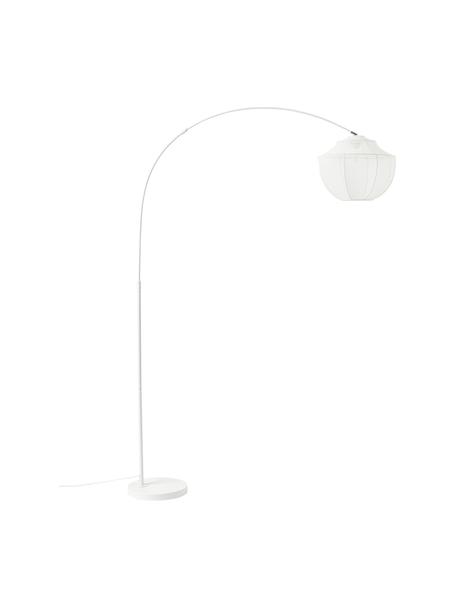 Grand lampadaire arc tulle blanc Beau, Blanc, Ø 46 x haut. 219 cm