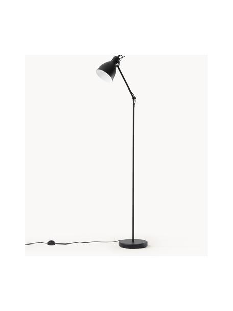 Lampada da lettura Ethan, Paralume: metallo verniciato a polv, Base della lampada: metallo verniciato a polv, Nero, Alt. 137 cm