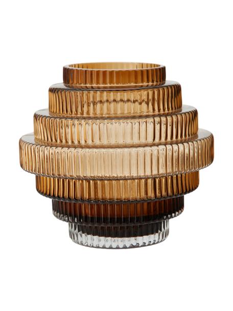 Vaso di design Rilla, Vetro, Ambrato trasparente, Ø 16 x Alt. 16 cm