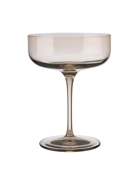 Copas pompadour de champán Fuum, 4 uds., Vidrio, Beige transparente, Ø 11 x Al 14 cm, 300 ml