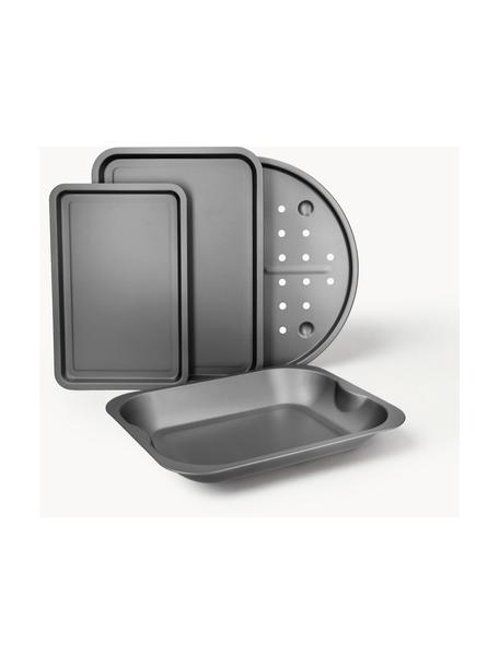 Set de bandejas horno antiadherentes KitchenCraft, 4 uds., Acero con revestimiento antiadherente, Negro, Set de diferentes tamaños