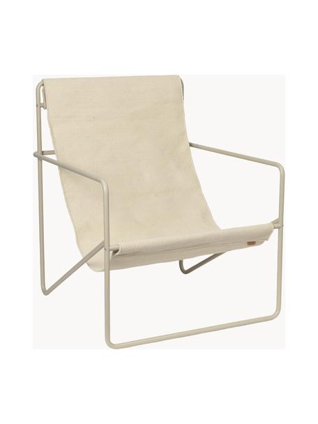 Fauteuil lounge Desert, Tissu beige clair, grège, larg. 63 x prof. 66 cm