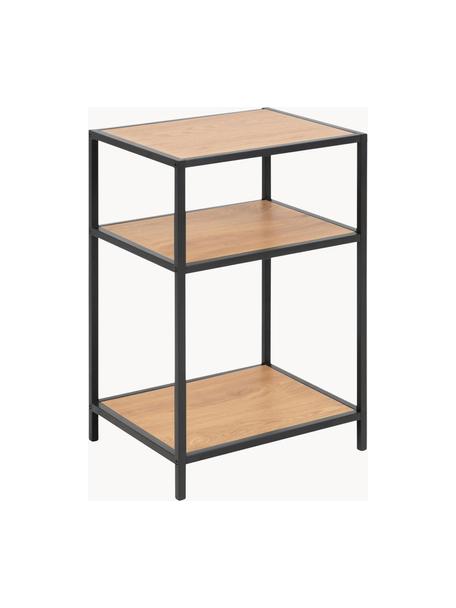 Stolik pomocniczy Seaford, Stelaż: metal malowany proszkowo, O wyglądzie drewna naturalnego, czarny, S 42 x G 35 cm