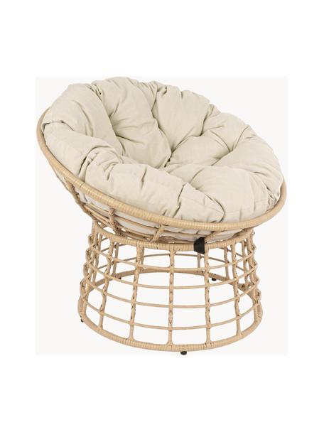 Fauteuil avec coussin d'assise Molly, Tissu beige clair, beige, Ø 92 x haut. 78 cm