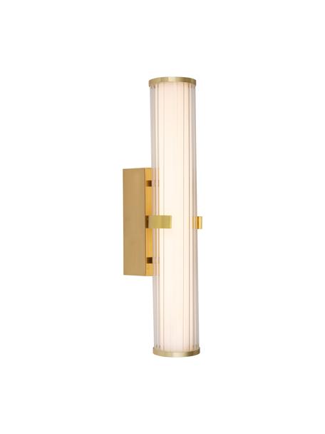Applique LED verre opalescent salle de bains Clamp, Couleur dorée, blanc, larg. 9 x prof. 14 cm