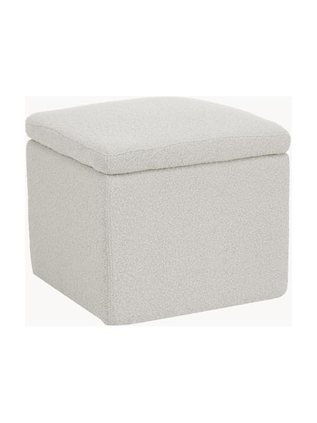 Bouclé-Hocker Winou mit Stauraum, Bezug: 100% Polyester Der hochwe, Korpus: Sperrholz, Metall, Bouclé Off White, B 50 x H 48 cm