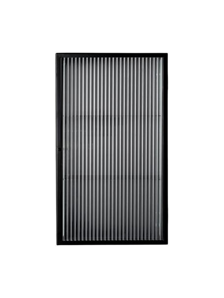 Estantería de baño de pared Haze, Estructura: hierro con pintura en pol, Transparente negro teñido, negro, An 35 x Al 60 cm