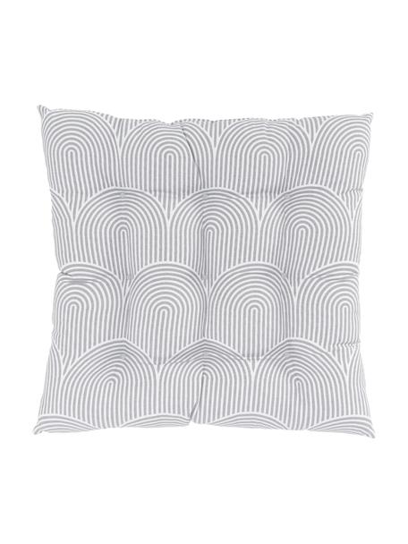 Cuscino sedia in cotone grigio chiaro/bianco Arc, Rivestimento: 100% cotone, Grigio, Larg. 40 x Lung. 40 cm
