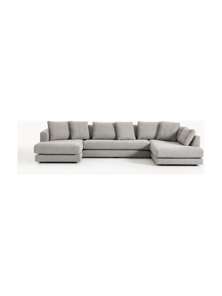 Sofa Bouclé Tribeca, Tapicerka: Bouclé (93% poliester, 6%, Stelaż: drewno bukowe, drewno sos, Nogi: drewno sosnowe Ten produk, Szary Bouclé, S 356 x G 192 cm, lewostronna