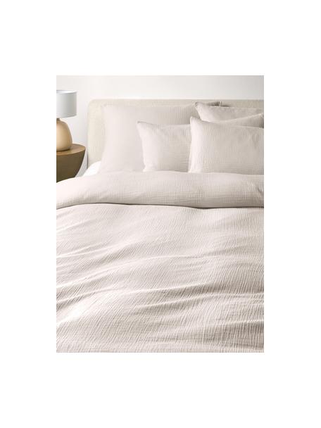 Funda nórdica muselina de algodón Odile, Beige claro, Cama 150/160 cm (240 x 220 cm)