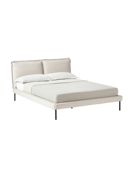 Cama tapizada Amelia, Tapizado: 100% poliéster Alta resis, Estructura: madera contrachapada con , Patas: madera con certificado FS, Tejido beige, An 140 x L 200 cm