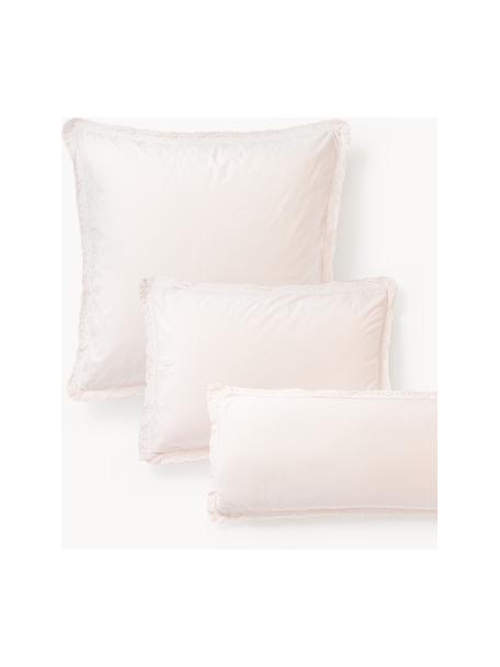 Funda de almohada de algodón con volantes Adoria, Rosa palo, An 50 x L 70 cm