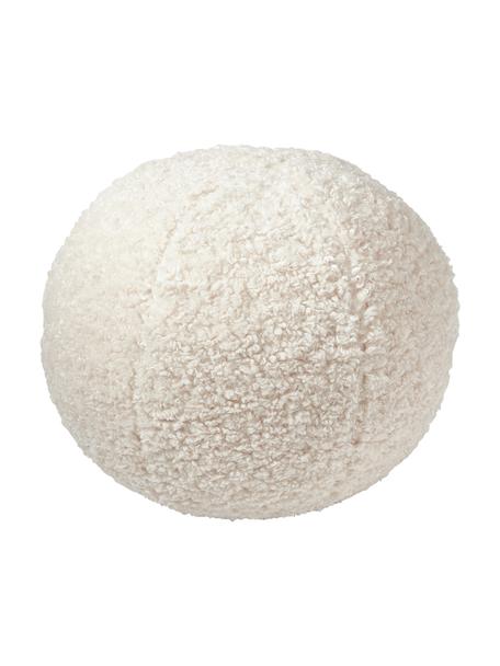 Rundes Teddy-Dekokissen Dotty, Hülle: 100 % Polyester (Teddyfel, Cremeweiss, Ø 30 cm