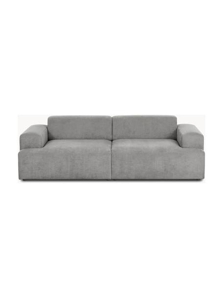 Sofá de pana Melva (3 plazas), Tapizado: pana (92% poliéster, 8% p, Estructura: madera de pino maciza, ce, Patas: plástico, Pana gris, An 238 x F 101 cm