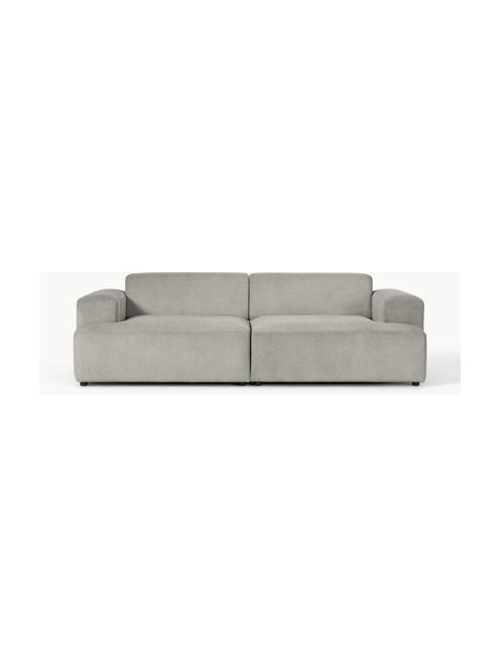Corduroy bank Melva (3-zits), Bekleding: corduroy (92% polyester, , Frame: massief grenenhout, FSC-g, Poten: kunststof, Corduroy grijs, B 238 x D 101 cm
