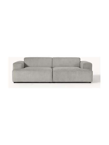 Cord-Sofa Melva (3-Sitzer), Bezug: Cord (92% Polyester, 8% P, Gestell: Massives Kiefernholz, Spa, Cord Grau, B 238 x T 101 cm