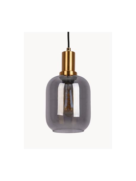 Lámpara de techo Smoky, Pantalla: vidrio ahumado, Cable: plástico, Dorado, gris oscuro, Ø 21 x Al 21 cm