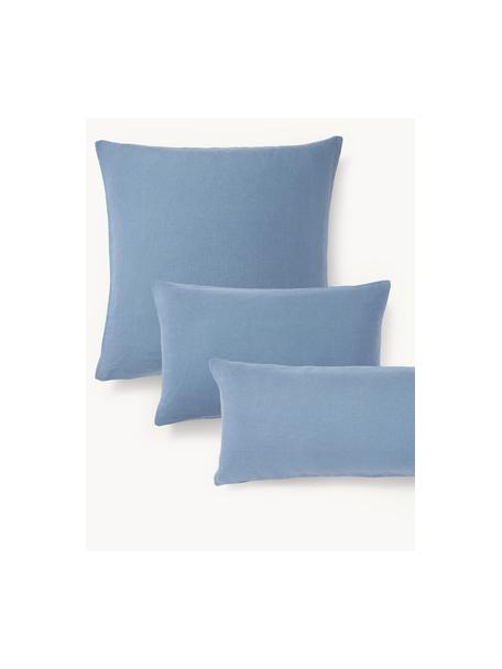 Poszewka na poduszkę z lnu Airy, Niebieski, S 70 x D 80 cm