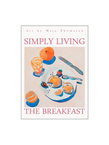 Poster The Breakfast, Weiß, Orange, Mehrfarbig, B 30 x H 40 cm