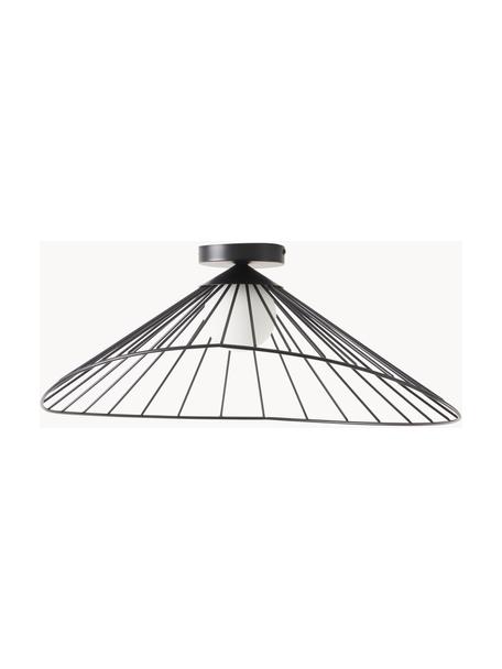 Deckenleuchte Silvan, Lampenschirm: Opalglas, Baldachin: Stahl, pulverbeschichtet, Schwarz, B 59 x H 24 cm