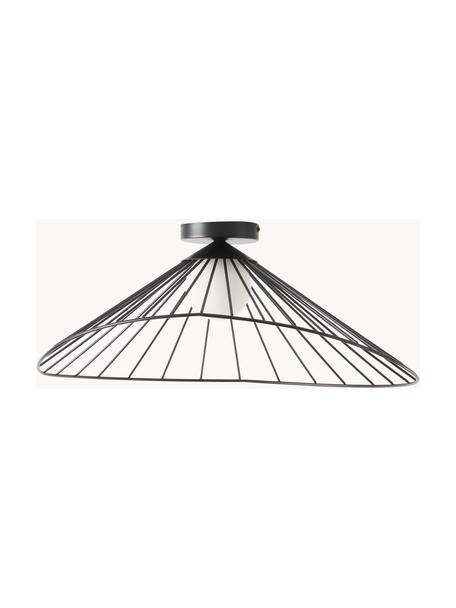 Plafondlamp Silvan, Lampenkap: opaalglas, Zwart, B 59 x H 24 cm