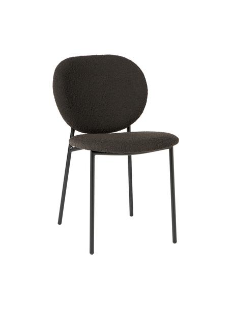 Bouclé čalouněné židle Ulrice, 2 ks, Černá, Š 47 cm, H 61 cm