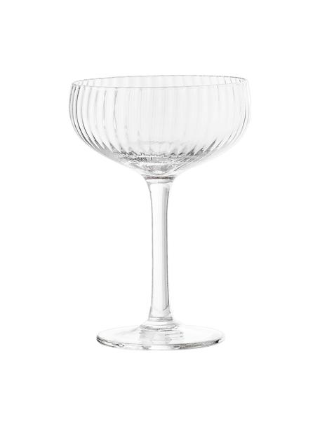 Copas pompadour de champán con relieve Astrid, 6 uds., Vidrio, Transparente, Ø 11 x Al 16 cm