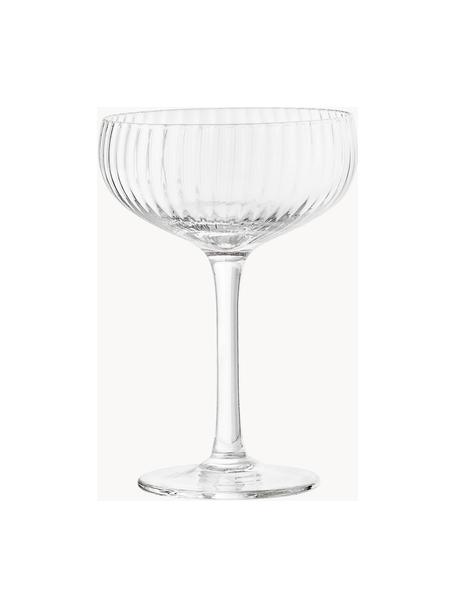 Champagneglazen Astrid met groefstructuur, 6 stuks, Glas, Transparant, Ø 11 x H 16 cm, 250 ml