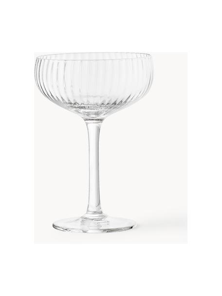 Copas pompadour de champán con relieve Astrid, 6 uds., Vidrio, Transparente, Ø 11 x Al 16 cm, 250 ml