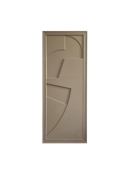 Handgefertigtes Wandobjekt Verto, Rahmen: Holz, satiniert, Greige, B 45 x H 115 cm
