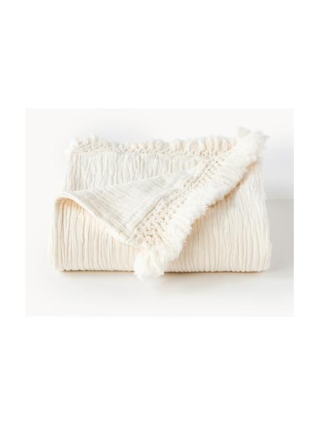 Plaid en coton avec franges Piera, 100 % coton bio, certifié BCI

Le matériau est certifié STANDARD 100 OEKO-TEX®, 6457CIT, CITEVE, Blanc crème, larg. 140 x long. 180 cm