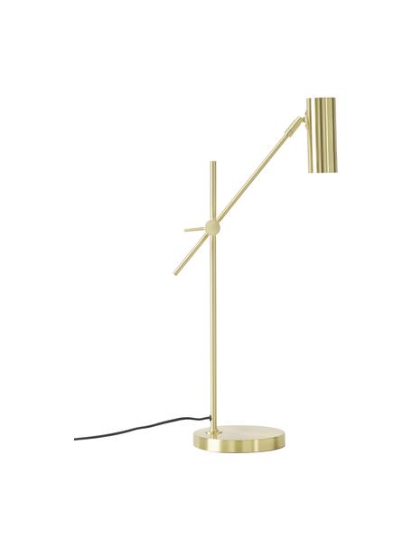 Moderne bureaulamp Cassandra in goud, Lampenkap: vermessingd metaal, Lampvoet: vermessingd metaal, Glanzend goudkleurig, D 47 x H 55 cm