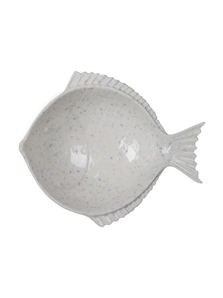 Schälchen Doris in Fischform, gesprenkelt, Porzellan, Gebrochenes Weiß, gesprenkelt, B 17 x H 5 cm