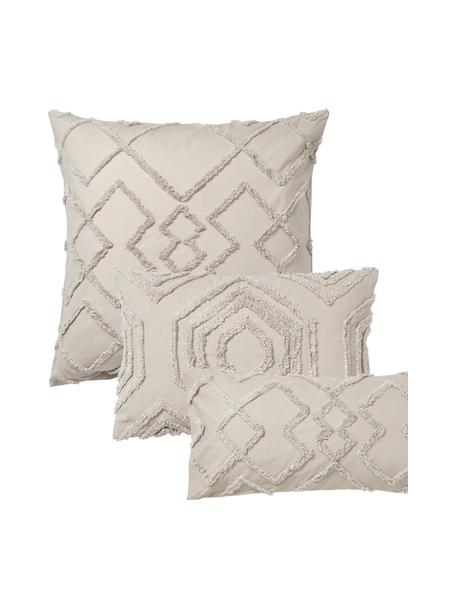 Povlak na polštář z bavlněného perkálu s všívaným vzorem Faith, 100% bavlna, Béžová, Š 50 cm, D 50 cm
