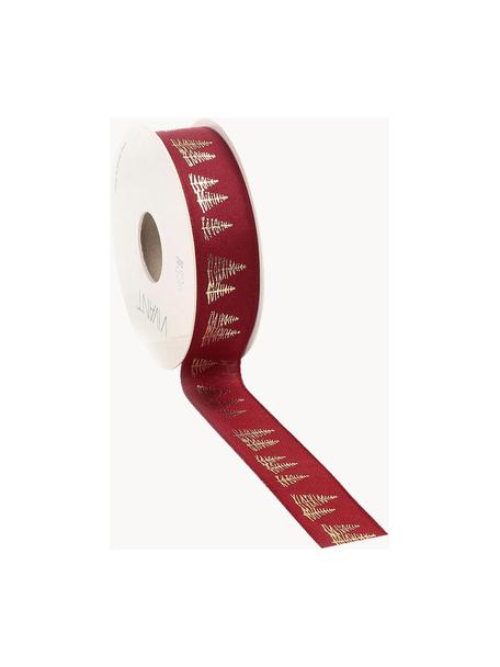 Dárková stuha Fir, Polyester, Červená, zlatá, Š 3 cm, D 1 500 cm