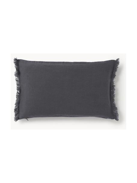 Housse de coussin en lin avec franges Luana, 100 % pur lin

Le lin est naturellement doté d'un toucher plutôt rugueux et d'un aspect froissé
Sa résistance élevée au accrocs lui confère robustesse et longévité, Anthracite, larg. 30 x long. 50 cm