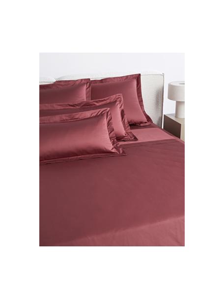 Posteľná plachta z bavlneného saténu Premium, Vínovočervená, Š 180 x D 280 cm