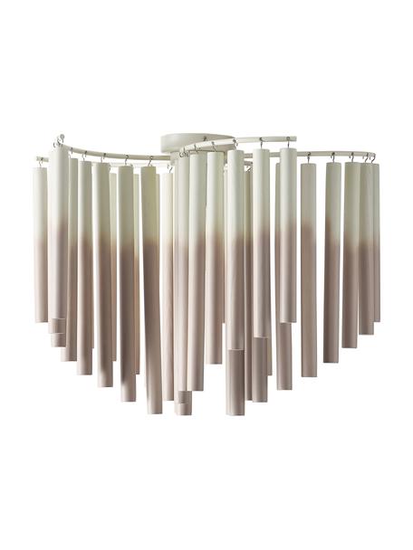 Design Deckenleuchte Coralie, Lampenschirm: 100 % Eschenholz, Weiß, Beige, Ø 12 x H 45 cm