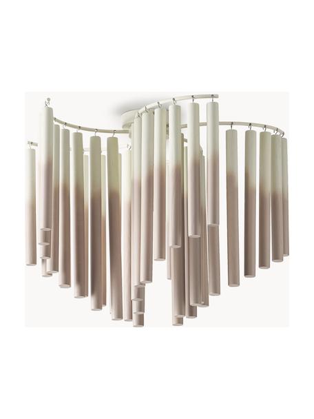 Lampada a sospensione Coralie, Paralume: 100% legno di frassino, Bianco latte, beige, Ø 12 x Alt. 45 cm