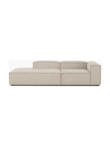 Modulaire chaise longue Lennon van corduroy, Bekleding: corduroy (92% polyester, , Frame: massief grenenhout, multi, Poten: kunststof Dit product is , Corduroy lichtbeige, B 269 x D 119 cm, armleuning rechts