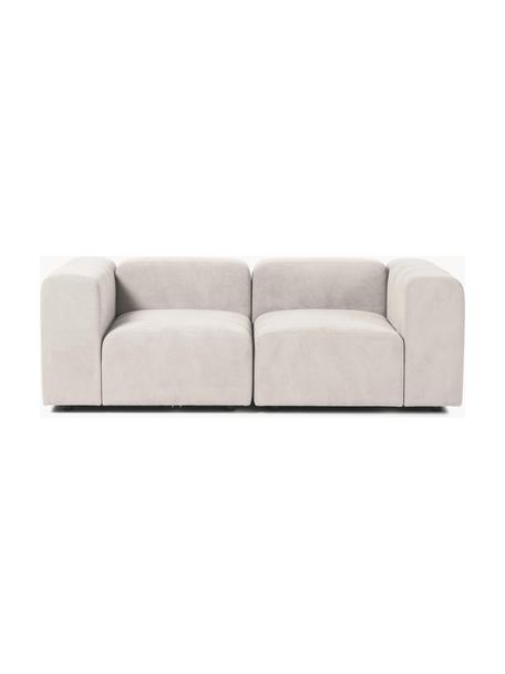 Sofa modułowa Lena (3-osobowa), Tapicerka: tkanina (88% poliester, 1, Stelaż: drewno sosnowe, sklejka, , Nogi: tworzywo sztuczne, Tkanina w odcieniu złamanej bieli, S 209 x G 106 cm