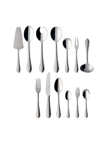 Cubertería Mademoiselle, 12 comensales (68 pzas.), Acero inoxidable

La cubertería está hecha de acero inoxidable. Por tanto, es duradera, inoxidable y resistente a las bacterias., Plateado brillante, Set de diferentes tamaños