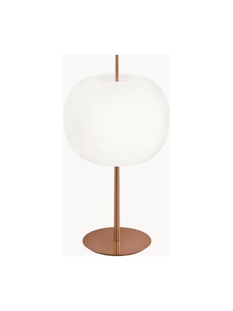 Lampada da tavolo in vetro soffiato con luce regolabile Kushi, Struttura: metallo rivestito, Paralume: vetro soffiato, Ramato, Ø 33 x Alt. 61 cm