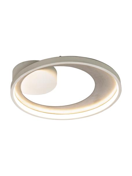 Dimmbare LED-Deckenleuchte Carat in Weiss/Silber, Lampenschirm: Aluminium, beschichtet, Baldachin: Metall, beschichtet, Weiss, Silberfarben, Ø 36 x H 7 cm