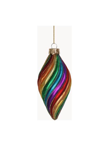 Décorations de sapin de Noël Rainbow, 6 pièces, Verre, Multicolore, Ø 6 x haut. 13 cm