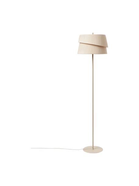 Lámpara de pie con pantala asimetrica Nyla, Pantalla: lino, Cable: cubierto en tela, Beige, Ø 40 x Al 160 cm