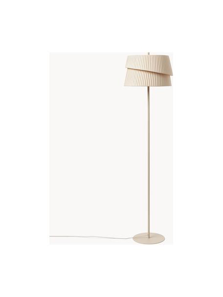 Lampada da Terra in Legno e Tessuto Wolby Beige