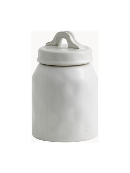 Ręcznie wykonany pojemnik do przechowywania z ceramiki Lulo, Ceramika, Biały, Ø 11 x W 18 cm